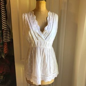 Solitaire White Lace Tank Top